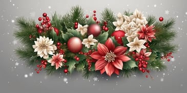 Floral display in realistic Christmas style