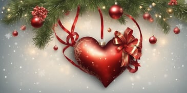 Heart in realistic Christmas style