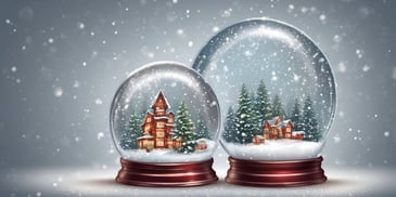 Snow globe in realistic Christmas style