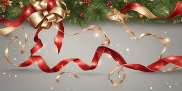 Ribbon in realistic Christmas style