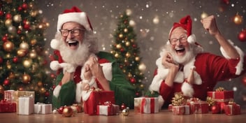 Laughter in realistic Christmas style