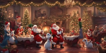 Disney in realistic Christmas style