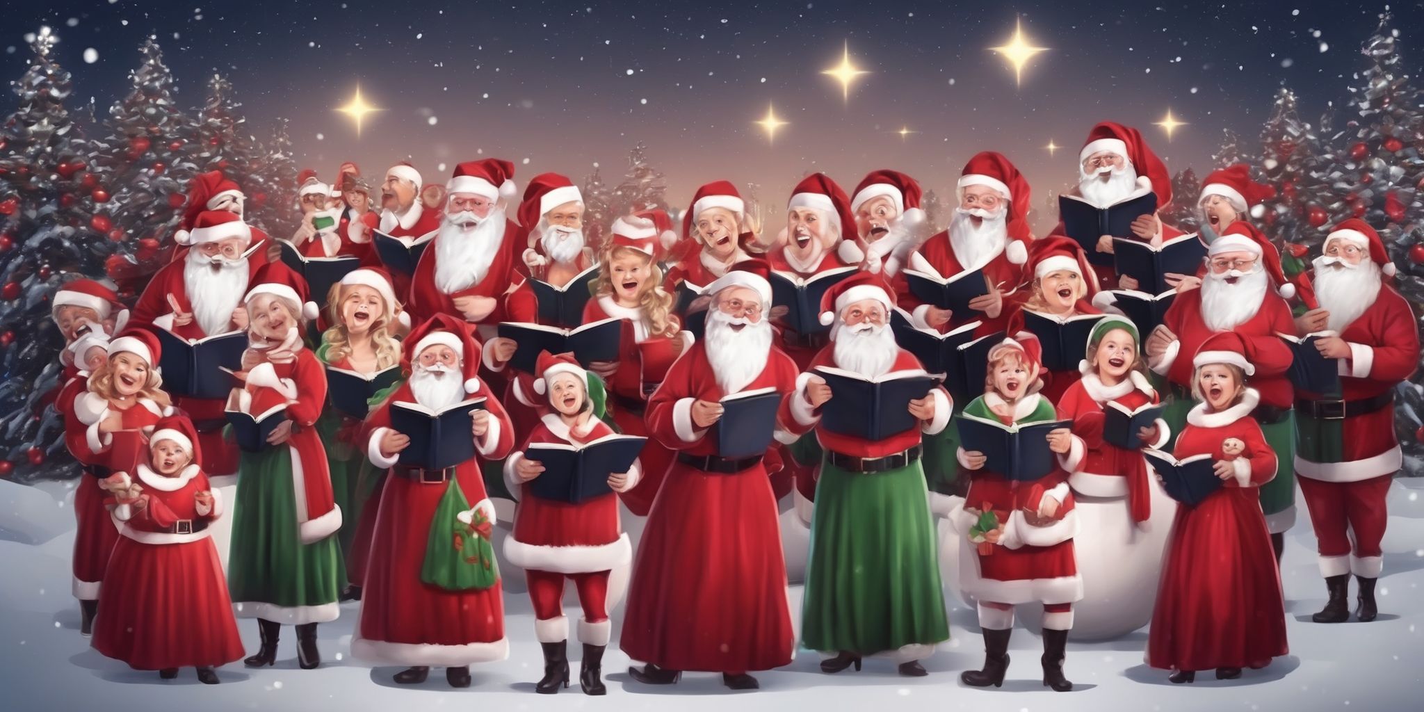 Chorus in realistic Christmas style