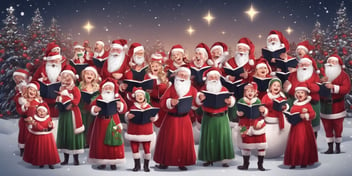 Chorus in realistic Christmas style