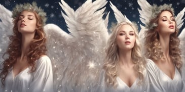 Angelic voices in realistic Christmas style
