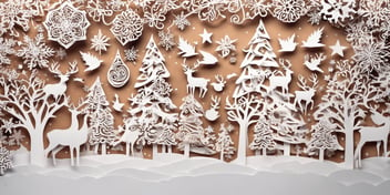 Paper cutting in realistic Christmas style