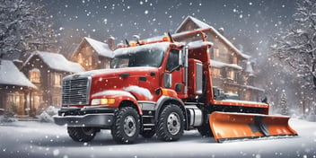 Snow plow in realistic Christmas style