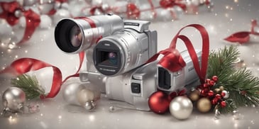 Camcorder in realistic Christmas style