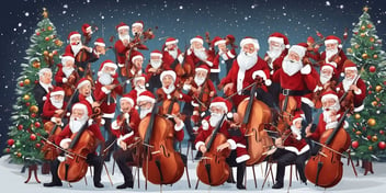 Orchestra in realistic Christmas style