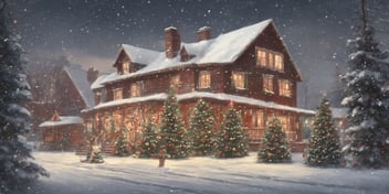 Rendition in realistic Christmas style