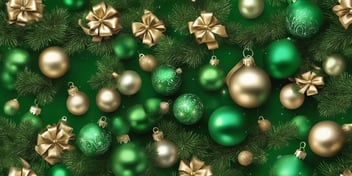 Green in realistic Christmas style