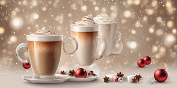 Latte in realistic Christmas style