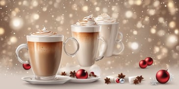 Latte in realistic Christmas style