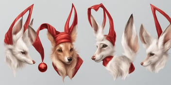 Pointy ears in realistic Christmas style