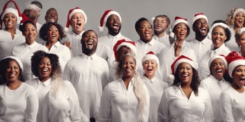 Gospel choir in realistic Christmas style