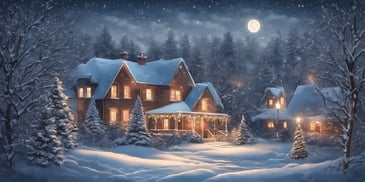 Silent night in realistic Christmas style