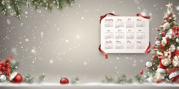 Calendar in realistic Christmas style