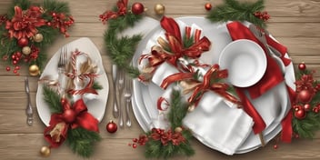 Placemats in realistic Christmas style