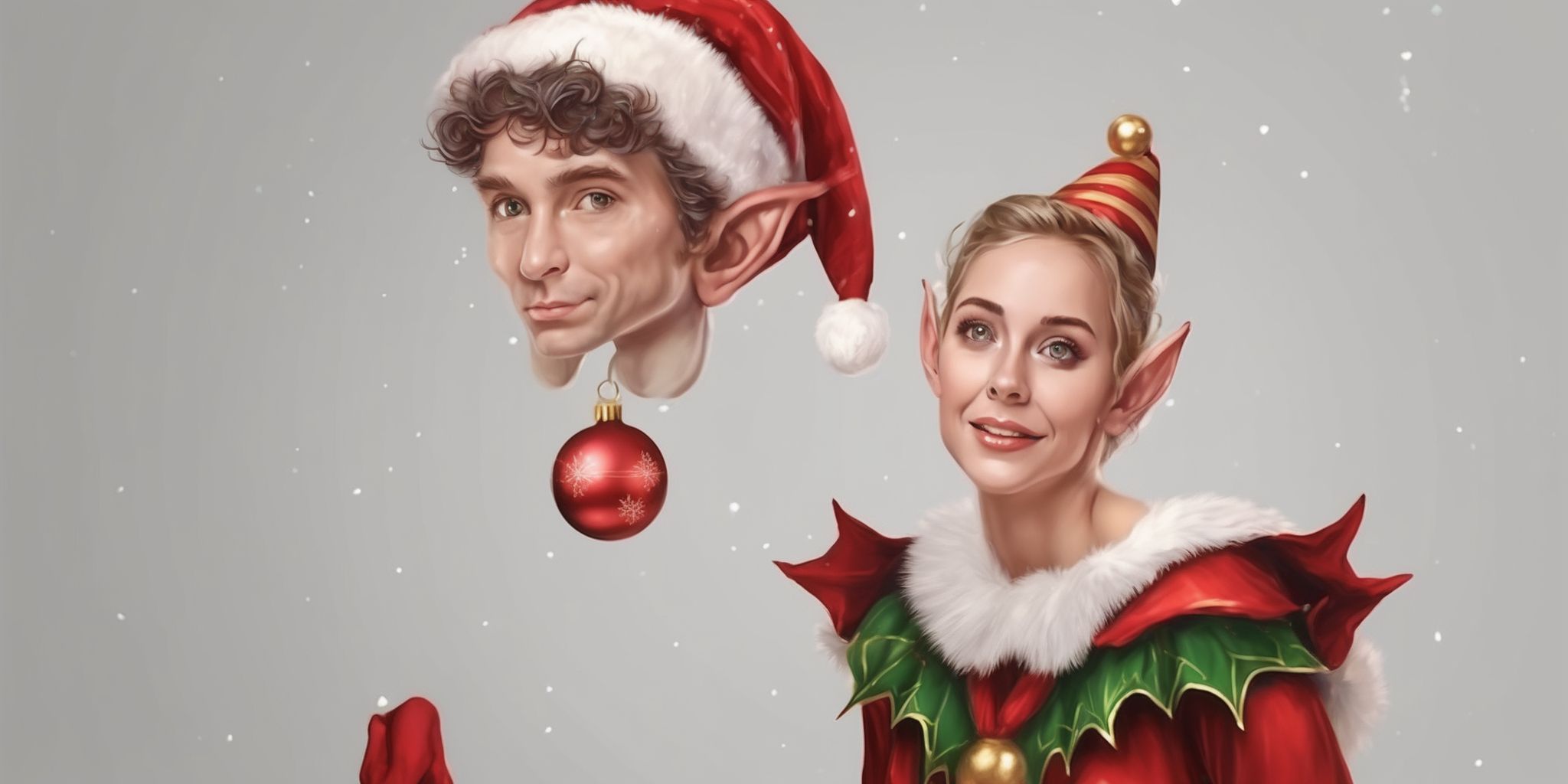 Elf in realistic Christmas style