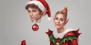 Elf in realistic Christmas style