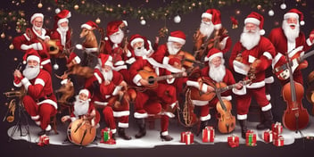 Music groups in realistic Christmas style