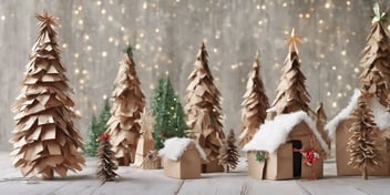 Recycled crafts in realistic Christmas style
