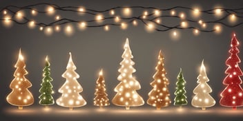 Christmas lights in realistic Christmas style