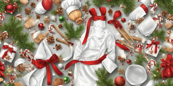 Chef's apron in realistic Christmas style