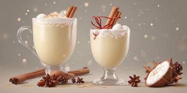 Eggnog in realistic Christmas style