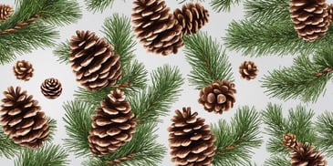 Pine cones in realistic Christmas style