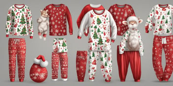 Pajamas in realistic Christmas style