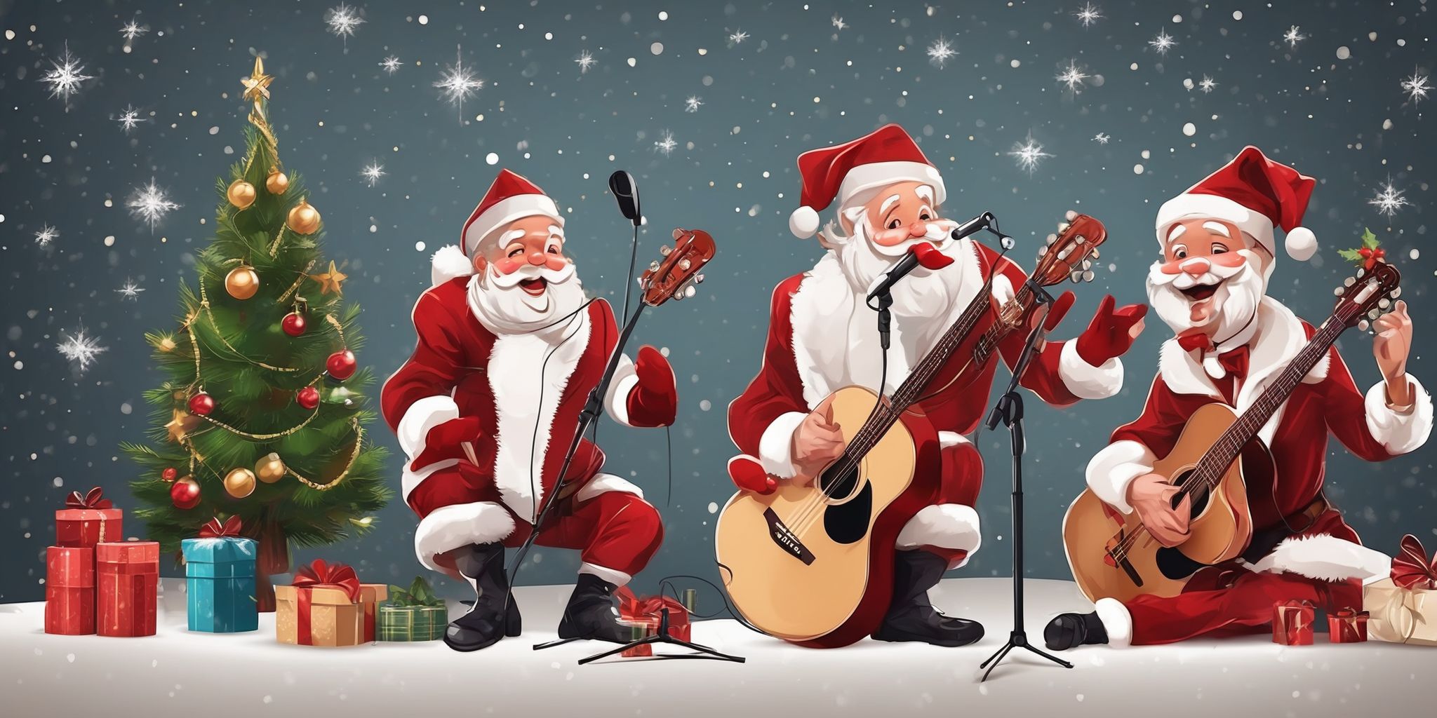 Crooners in realistic Christmas style
