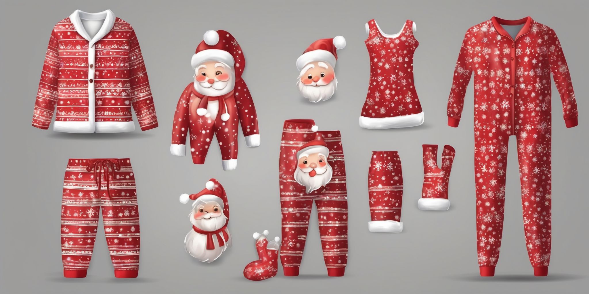 Pajamas in realistic Christmas style