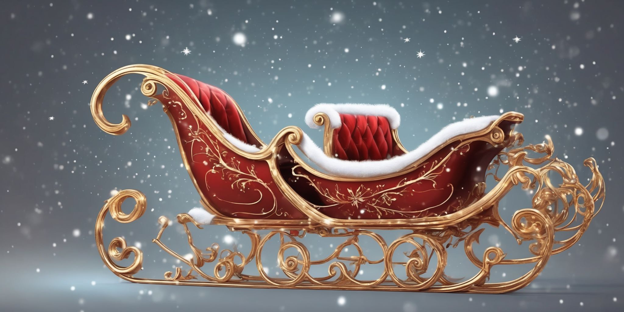 Magical Sleigh in realistic Christmas style