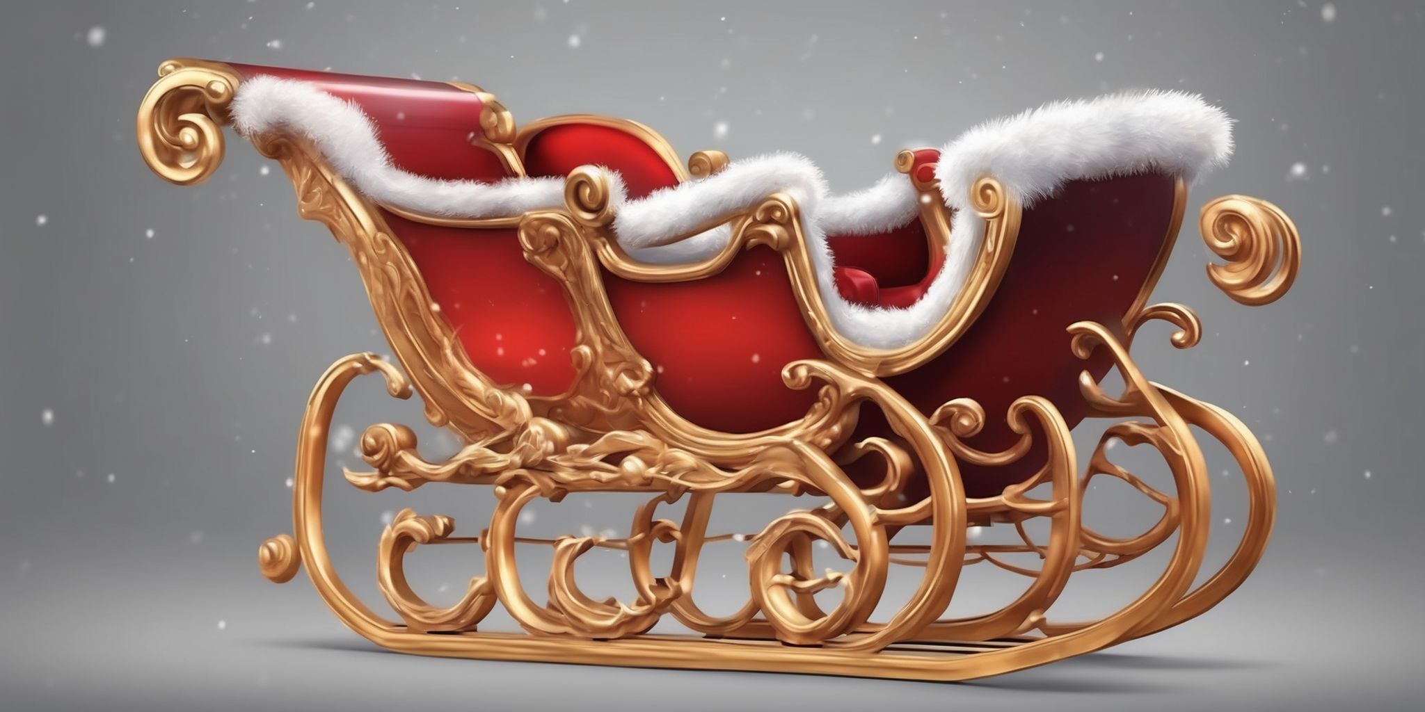 Sleigh in realistic Christmas style