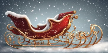 Sleigh in realistic Christmas style