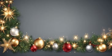 Sparkling garland in realistic Christmas style