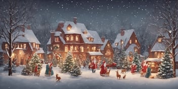 Joyful carols in realistic Christmas style