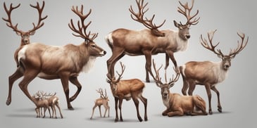 Reindeer in realistic Christmas style