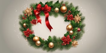 Wreath in realistic Christmas style