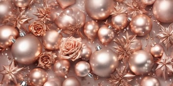 Rose gold in realistic Christmas style