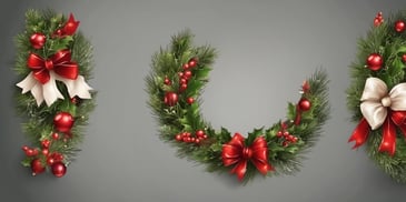 Wreath in realistic Christmas style