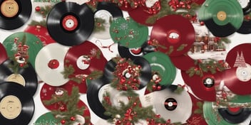 Vinyls in realistic Christmas style