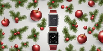 Apple watch in realistic Christmas style