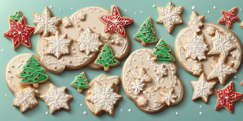 Sugar cookies in realistic Christmas style