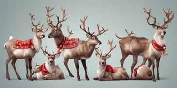 Reindeer in realistic Christmas style