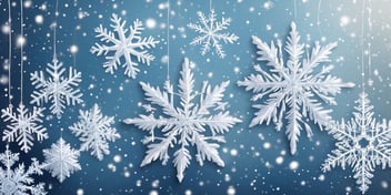 Snowflakes in realistic Christmas style