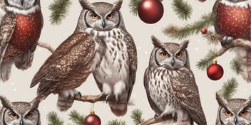 Hoot in realistic Christmas style