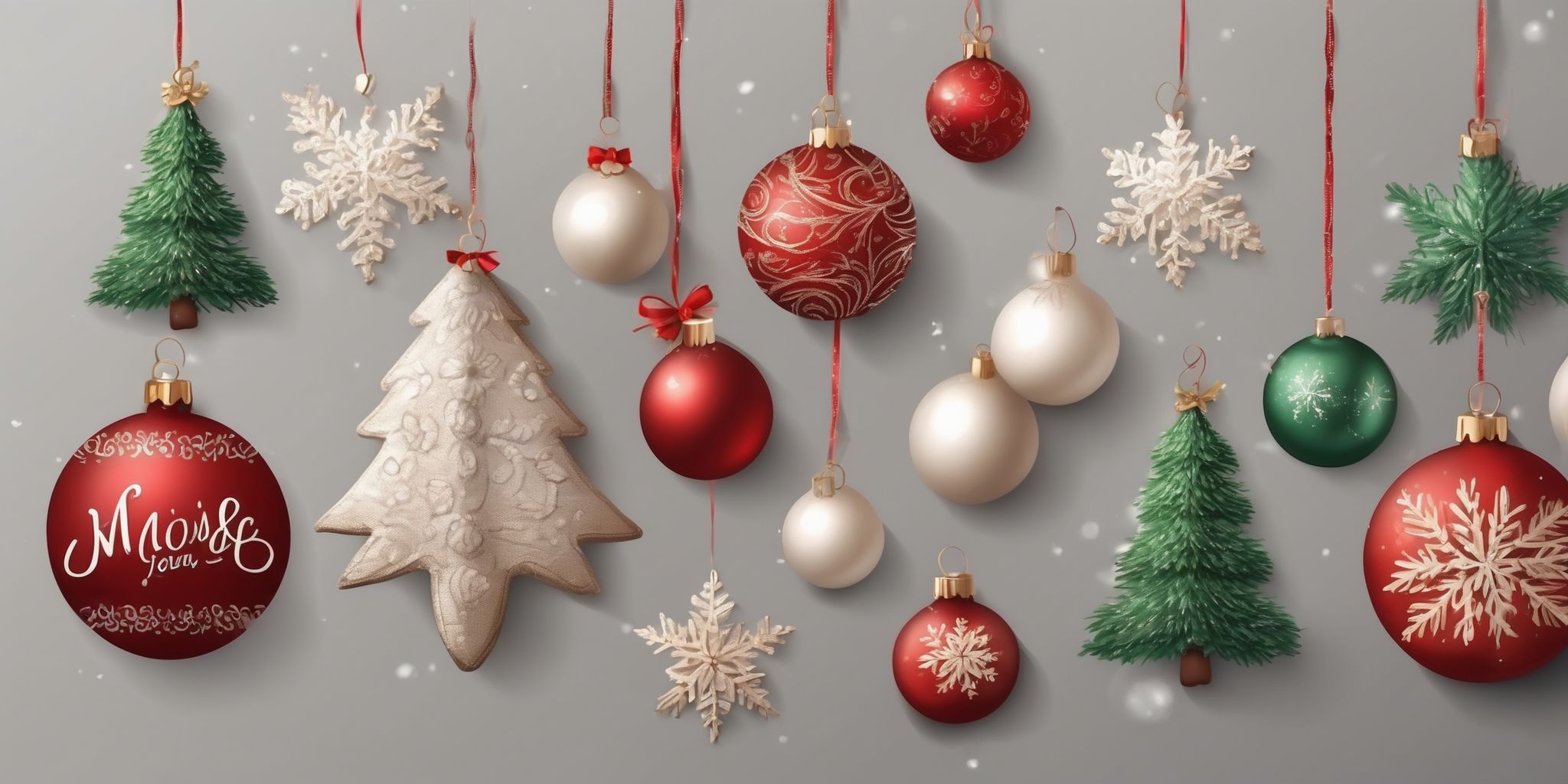 Handmade ornaments in realistic Christmas style