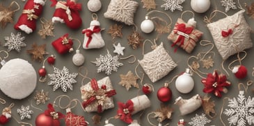 Handmade crafts in realistic Christmas style